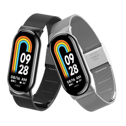 For Xiaomi Mi Band 8 Milanese Buckle Metal Watch Band(Grey) - Watch Bands by PMC Jewellery | Online Shopping South Africa | PMC Jewellery