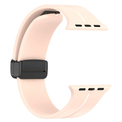 Two Color Folding Buckle Silicone Watch Band For Apple Watch 7 45mm(Pink+White) -  by PMC Jewellery | Online Shopping South Africa | PMC Jewellery