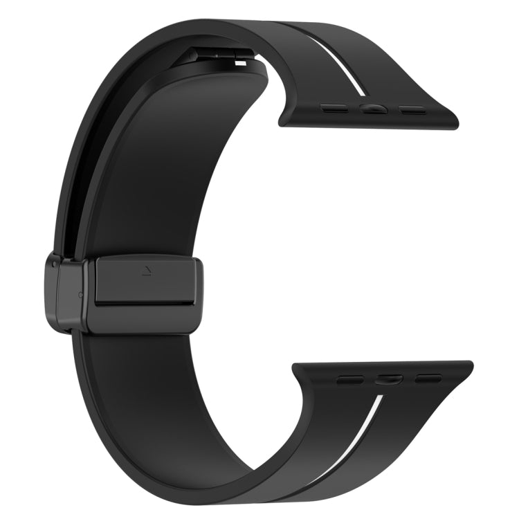 Two Color Folding Buckle Silicone Watch Band For Apple Watch 5 40mm(Black+White) -  by PMC TechLife | Online Shopping South Africa | PMC TechLife