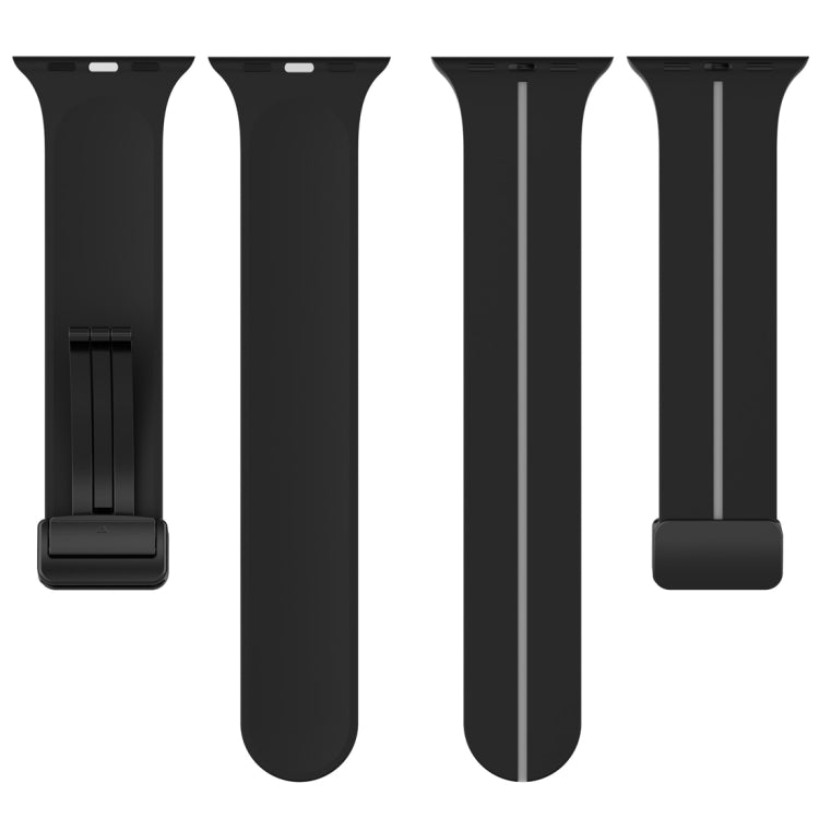 Two Color Folding Buckle Silicone Watch Band For Apple Watch 5 40mm(Black+Grey) -  by PMC TechLife | Online Shopping South Africa | PMC TechLife