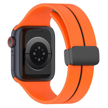 Two Color Folding Buckle Silicone Watch Band For Apple Watch 2 38mm(Orange+Black) -  by PMC Jewellery | Online Shopping South Africa | PMC Jewellery