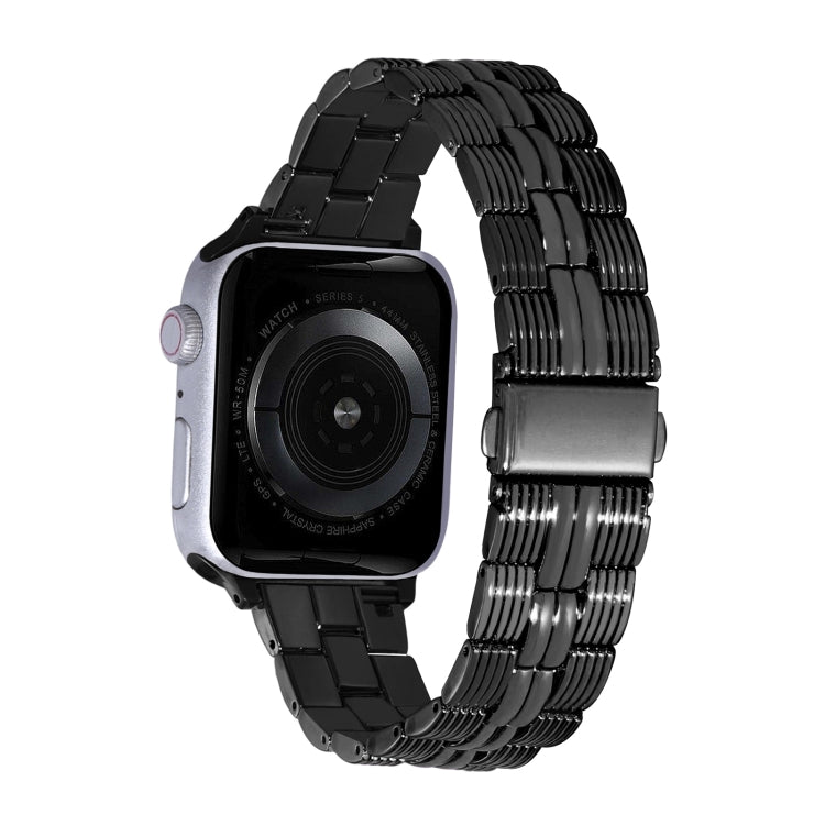 3-Beads Stripe Metal Watch Band For Apple Watch 4 40mm(Black) -  by PMC TechLife | Online Shopping South Africa | PMC TechLife