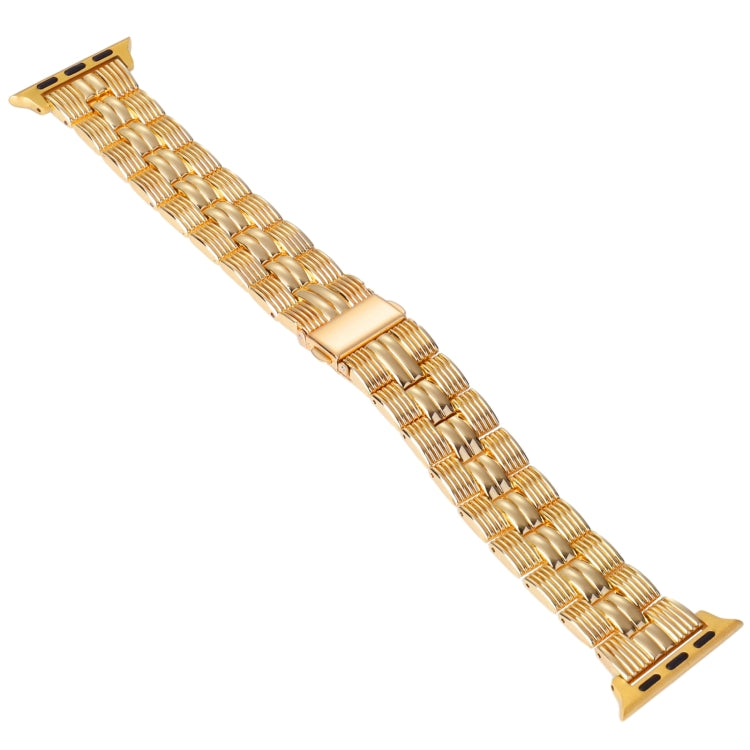 3-Beads Stripe Metal Watch Band For Apple Watch 4 40mm(Gold) -  by PMC TechLife | Online Shopping South Africa | PMC TechLife