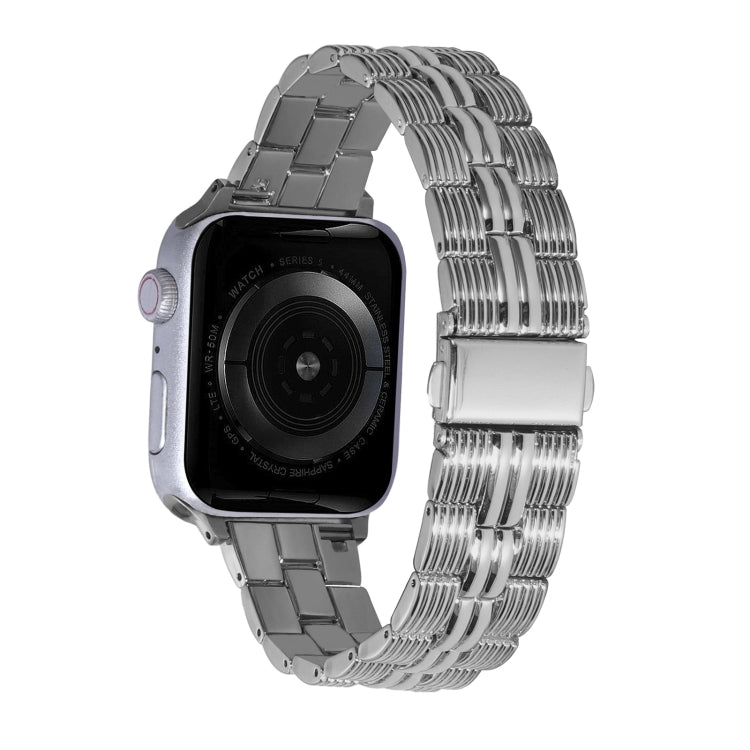3-Beads Stripe Metal Watch Band For Apple Watch 4 44mm(Silver) -  by PMC TechLife | Online Shopping South Africa | PMC TechLife