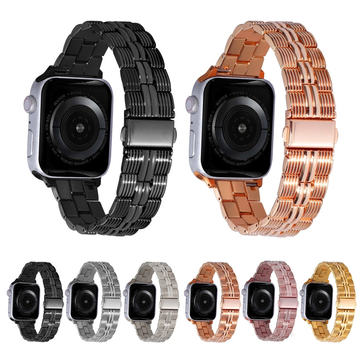 3-Beads Stripe Metal Watch Band For Apple Watch 7 45mm(Starlight) -  by PMC TechLife | Online Shopping South Africa | PMC TechLife