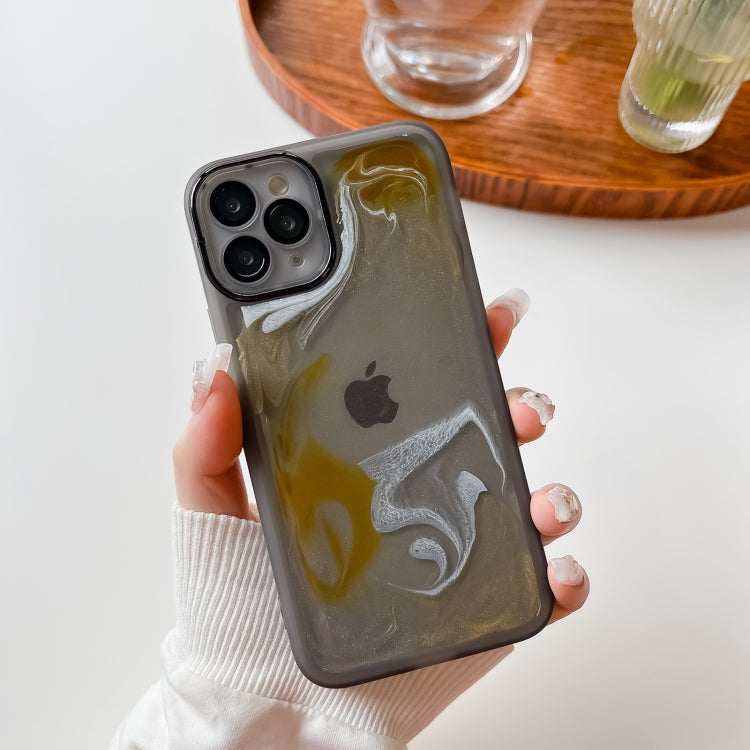 For iPhone 11 Pro Oil Painting Electroplating TPU Phone Case(Grey) - iPhone 11 Pro Cases by PMC TechLife | Online Shopping South Africa | PMC TechLife