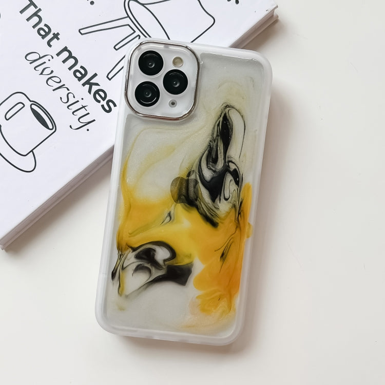 For iPhone 11 Pro Oil Painting Electroplating TPU Phone Case(White) - iPhone 11 Pro Cases by PMC Jewellery | Online Shopping South Africa | PMC Jewellery