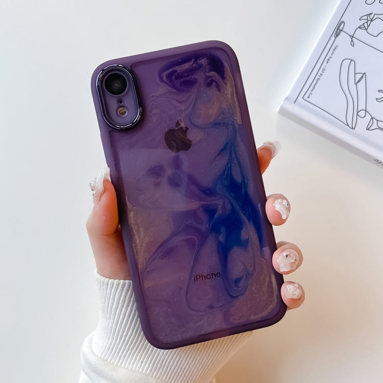 For iPhone XR Oil Painting Electroplating TPU Phone Case(Purple) - More iPhone Cases by PMC Jewellery | Online Shopping South Africa | PMC Jewellery