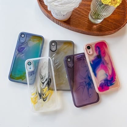 For iPhone XR Oil Painting Electroplating TPU Phone Case(Purple) - More iPhone Cases by PMC Jewellery | Online Shopping South Africa | PMC Jewellery