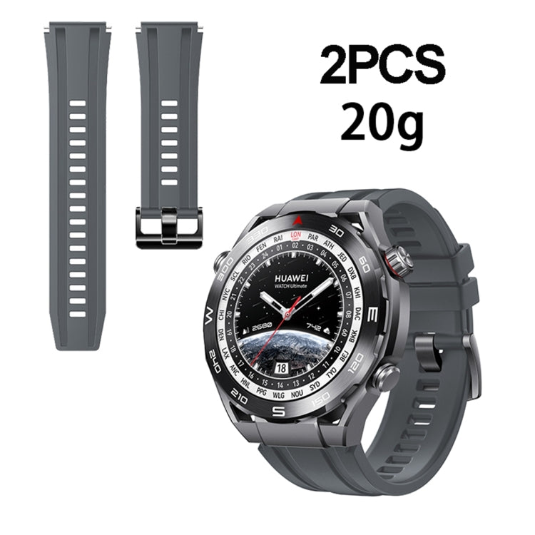 2pcs Regular Style For Huawei Watch Ultimate Silicone Replacement Watch Band(Dark Grey) -  by PMC Jewellery | Online Shopping South Africa | PMC Jewellery