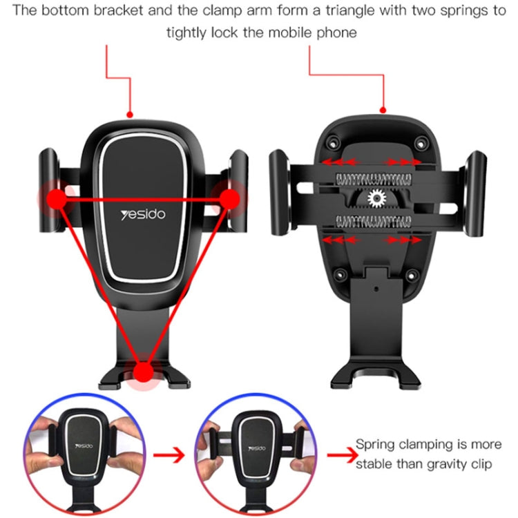 Yesido C71 Car Air Vent Rotatable Phone Holder(Black) - Universal Car Holders by Yesido | Online Shopping South Africa | PMC TechLife | Buy Now Pay Later Mobicred