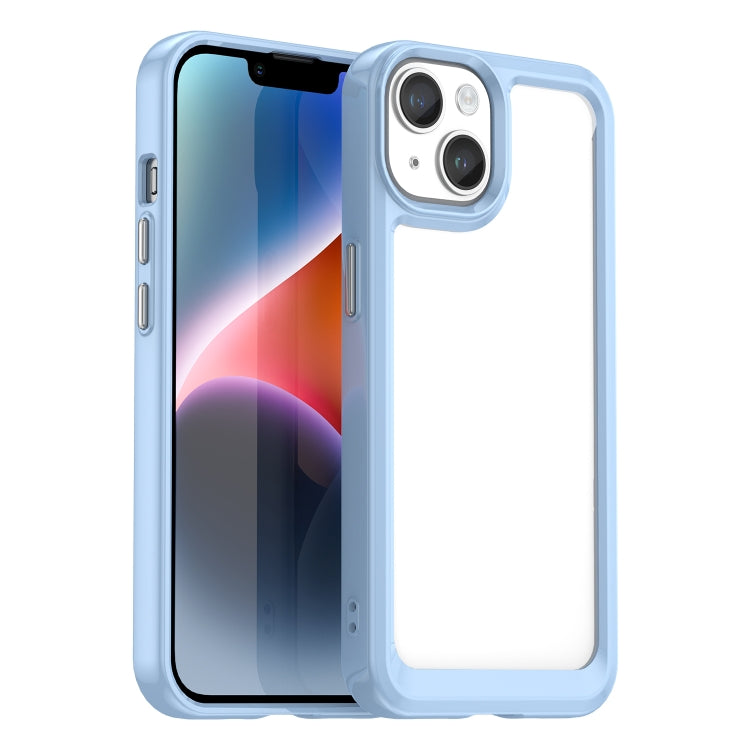 For iPhone 15 Colorful Series Acrylic + TPU Phone Case(Blue) - iPhone 15 Cases by PMC TechLife | Online Shopping South Africa | PMC TechLife