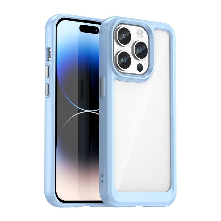For iPhone 15 Pro Colorful Series Acrylic + TPU Phone Case(Blue) - iPhone 15 Pro Cases by PMC TechLife | Online Shopping South Africa | PMC TechLife