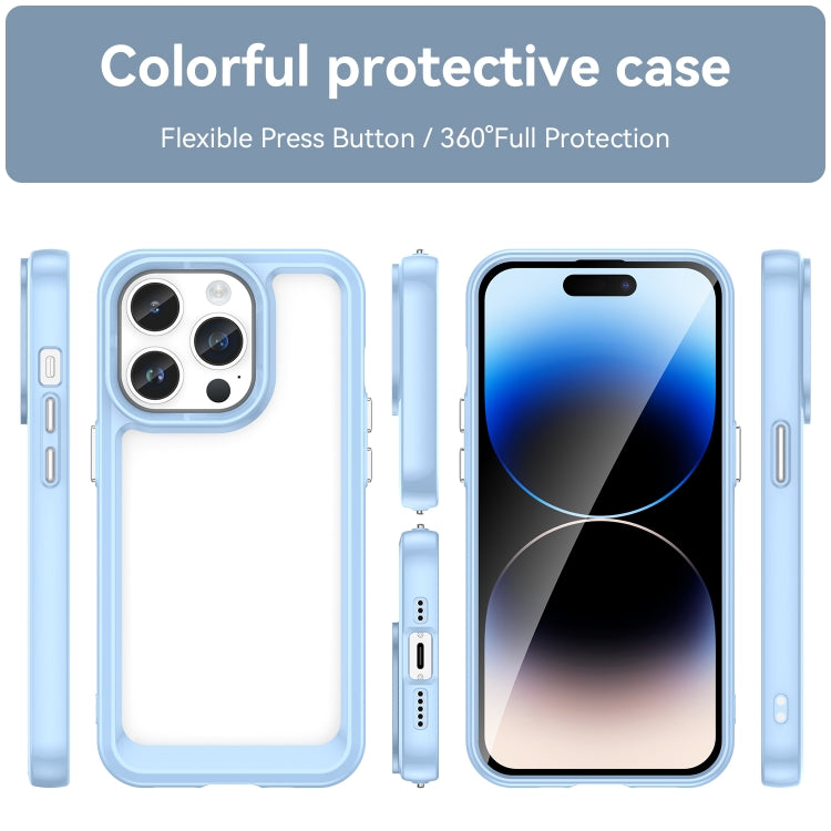 For iPhone 15 Pro Colorful Series Acrylic + TPU Phone Case(Blue) - iPhone 15 Pro Cases by PMC Jewellery | Online Shopping South Africa | PMC Jewellery