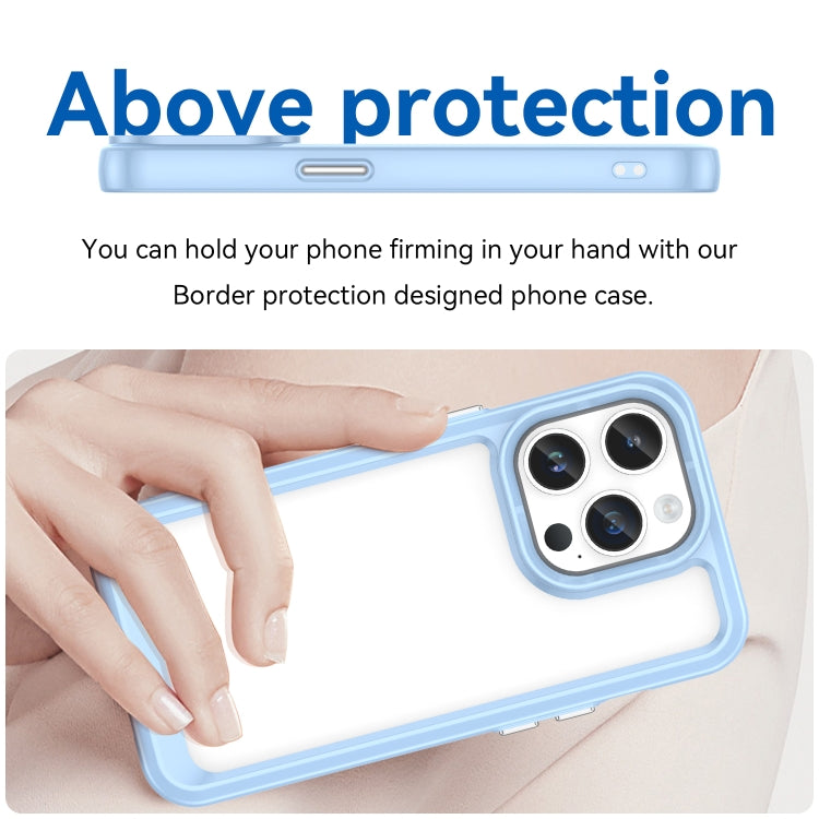 For iPhone 15 Pro Colorful Series Acrylic + TPU Phone Case(Blue) - iPhone 15 Pro Cases by PMC TechLife | Online Shopping South Africa | PMC TechLife