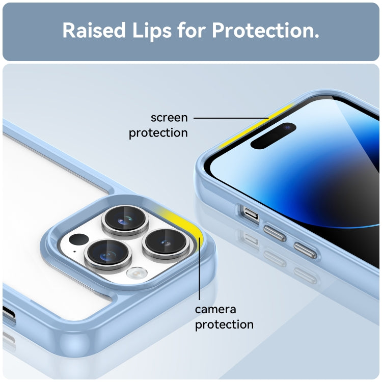 For iPhone 15 Pro Colorful Series Acrylic + TPU Phone Case(Blue) - iPhone 15 Pro Cases by PMC TechLife | Online Shopping South Africa | PMC TechLife