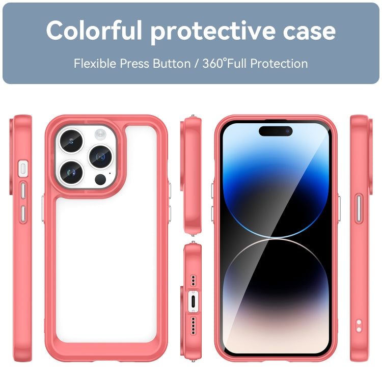 For iPhone 15 Pro Max Colorful Series Acrylic + TPU Phone Case(Red) - iPhone 15 Pro Max Cases by PMC Jewellery | Online Shopping South Africa | PMC Jewellery