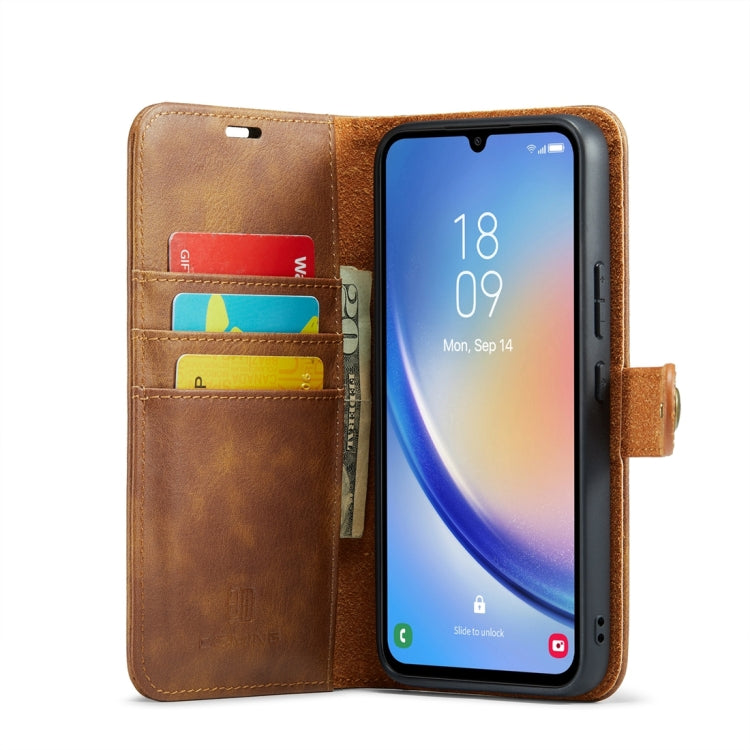 For Samsung Galaxy A34 5G DG.MING Crazy Horse Texture Detachable Magnetic Leather Case(Brown) - Galaxy Phone Cases by DG.MING | Online Shopping South Africa | PMC Jewellery | Buy Now Pay Later Mobicred