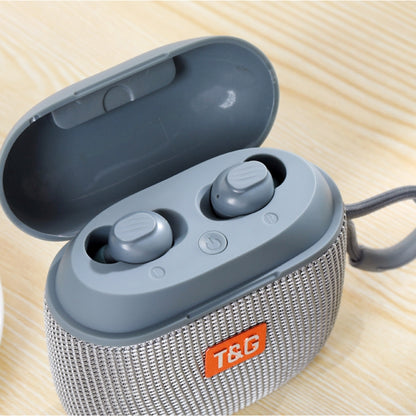 T&G TG809 2 in 1 Portable Outdoor Wireless Speaker & Mini TWS Bluetooth Earbuds(Gery) - Mini Speaker by T&G | Online Shopping South Africa | PMC Jewellery | Buy Now Pay Later Mobicred