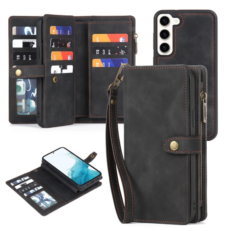 For Samsung Galaxy A51 4G Zipper Wallet Detachable MagSafe Leather Phone Case(Black) - Galaxy Phone Cases by PMC TechLife | Online Shopping South Africa | PMC TechLife