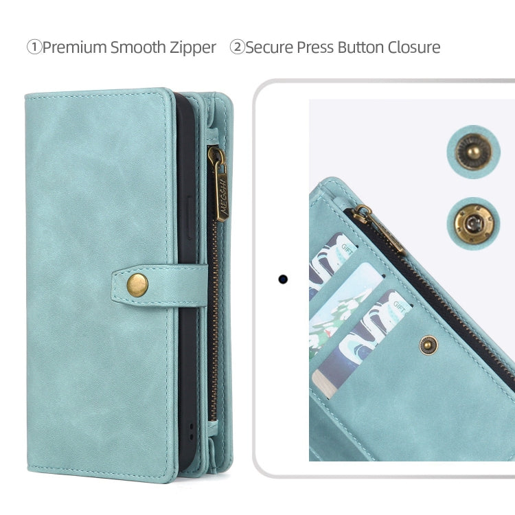 For Samsung Galaxy A70 Zipper Wallet Magnetic Detachable Leather Phone Case(Blue) - free shipping - PMC TechLife - Order now!