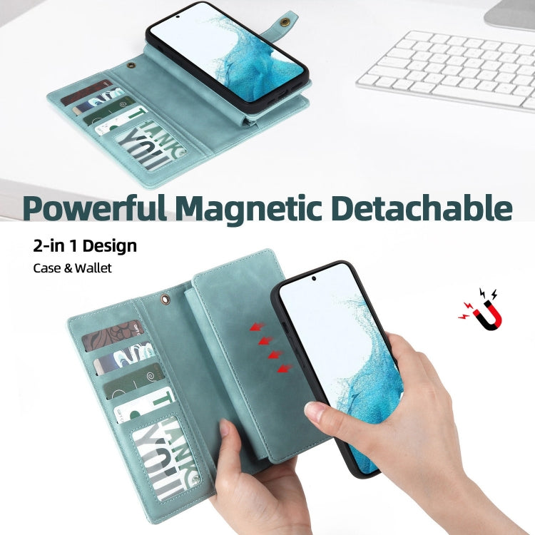 For Samsung Galaxy A70 Zipper Wallet Magnetic Detachable Leather Phone Case(Blue) - free shipping - PMC TechLife - Order now!