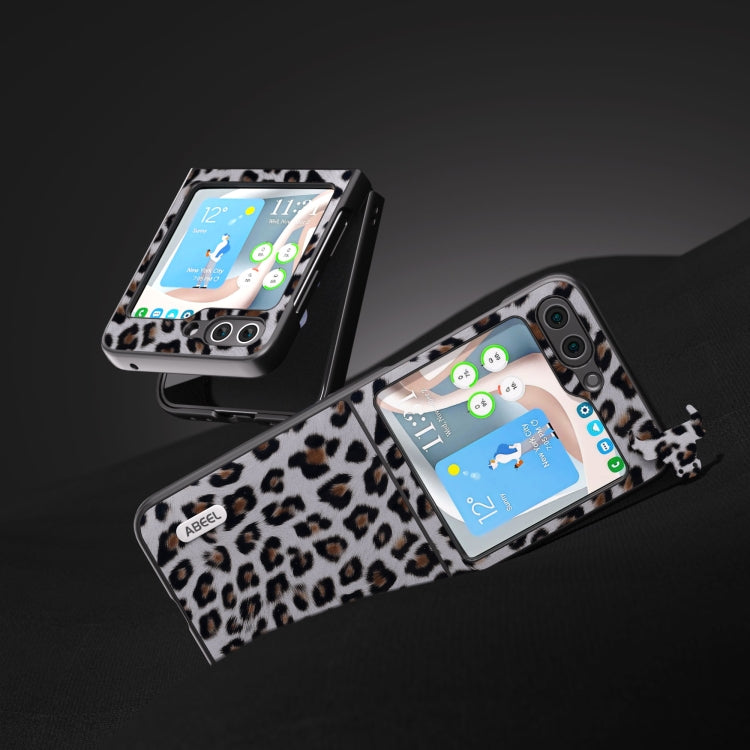 For Samsung Galaxy Z Flip5 ABEEL Black Edge Leopard Phone Case(Silver) - free shipping - PMC TechLife - Order now!