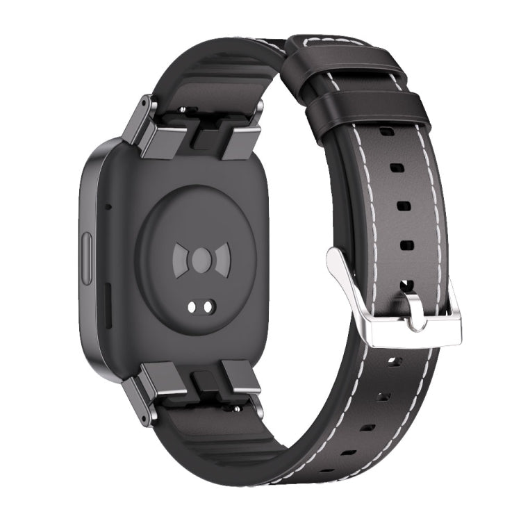 For Redmi Watch 3 Mijobs TPU Leather Watch Band(Black) -  by MIJOBS | Online Shopping South Africa | PMC Jewellery