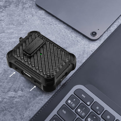 For AirPods Pro 2 Alpha Carbon Fiber Wireless Bluetooth Earphone Protective Case(Black) - For AirPods Pro 2 by PMC Jewellery | Online Shopping South Africa | PMC Jewellery