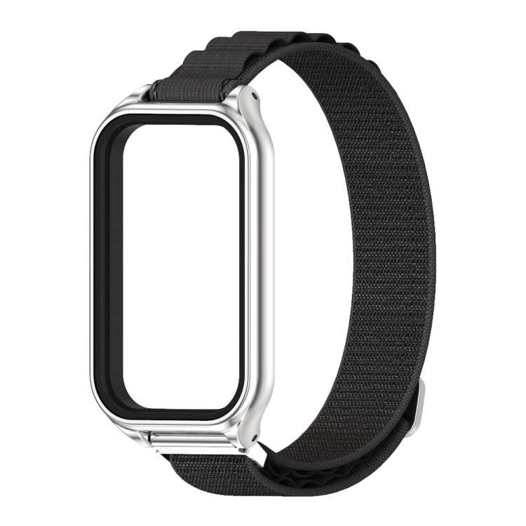For Redmi Band 2 Mijobs Metal Shell Nylon Breathable Watch Band(Black Silver) -  by MIJOBS | Online Shopping South Africa | PMC Jewellery