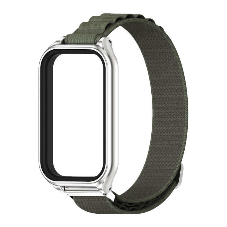 For Redmi Band 2 Mijobs Metal Shell Nylon Breathable Watch Band(khaki Green Silver) -  by MIJOBS | Online Shopping South Africa | PMC Jewellery