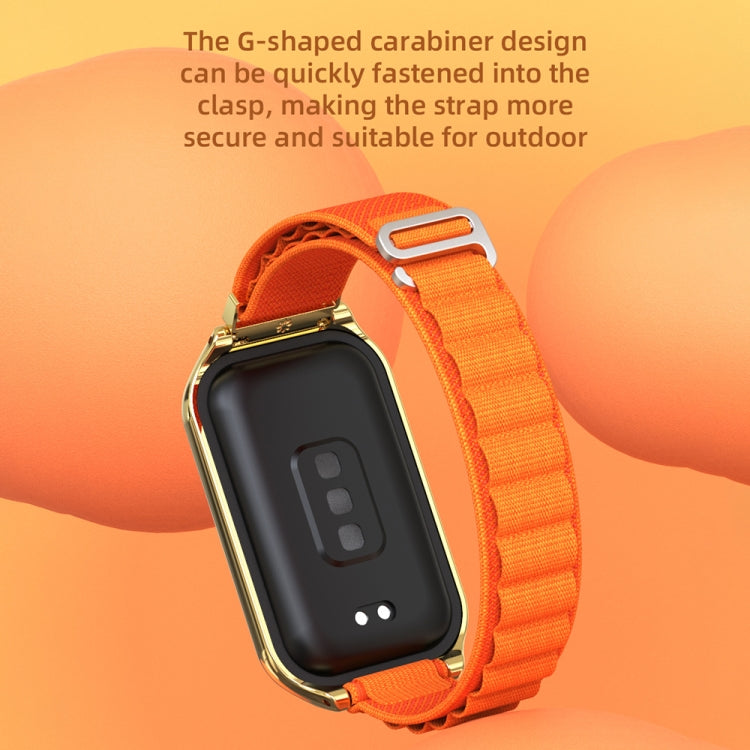 For Xiaomi Smart Band 8 Active / Redmi Band 2 Mijobs Metal Shell Nylon Breathable Watch Band(Black Silver) - free shipping - PMC TechLife - Order now!