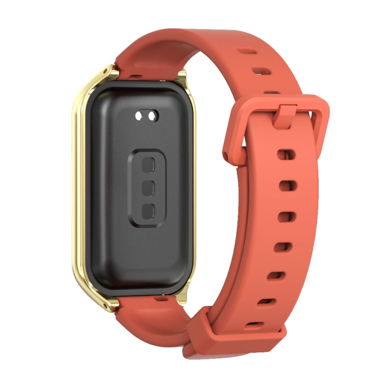 For Redmi Band 2 Mijobs Metal Shell Silicone Watch Band(Orange Gold) -  by MIJOBS | Online Shopping South Africa | PMC Jewellery