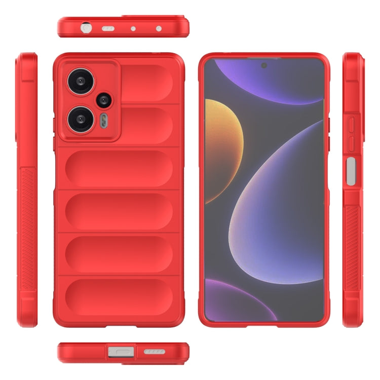 For Xiaomi Redmi Note 12 Turbo Magic Shield TPU + Flannel Phone Case(Red) - Xiaomi Cases by PMC Jewellery | Online Shopping South Africa | PMC Jewellery