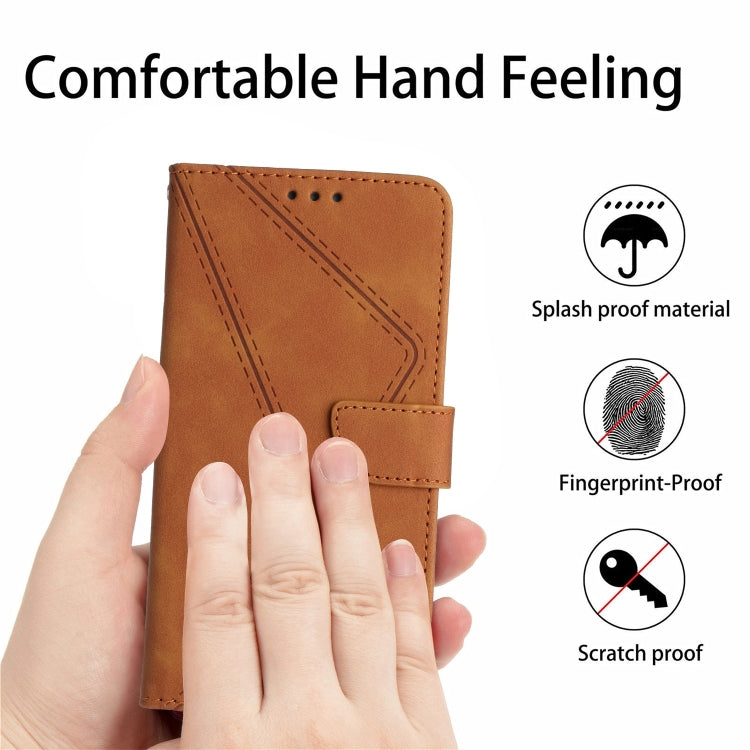 For Samsung Galaxy S23 Ultra 5G Stitching Embossed Leather Phone Case(Brown) - free shipping - PMC TechLife - Order now!
