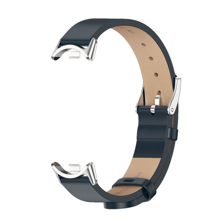 For Xiaomi Mi Band 8 / 9 / 9 NFC Mijobs Microfiber PU Leather Watch Band(Blue Silver) - Watch Bands by MIJOBS | Online Shopping South Africa | PMC TechLife | Buy Now Pay Later Mobicred