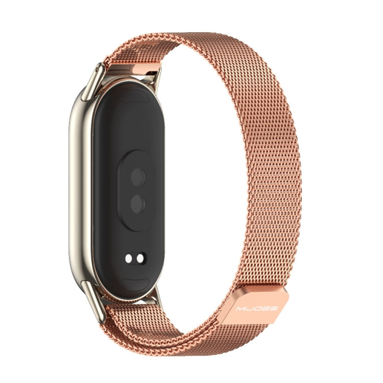 For Xiaomi Mi Band 8 Mijobs Milan Magnetic Metal Stainless Steel Watch Band(Rose Gold+Light Gold) -  by MIJOBS | Online Shopping South Africa | PMC Jewellery