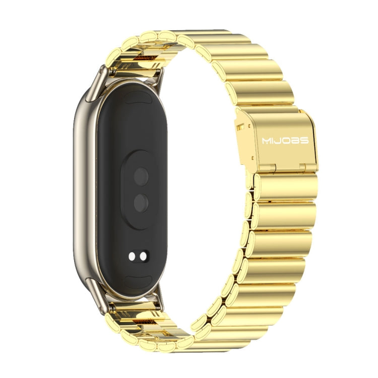 For Xiaomi Mi Band 8 Mijobs Bamboo Buckle Stainless Steel Watch Band(Gold+Light Gold) -  by MIJOBS | Online Shopping South Africa | PMC Jewellery