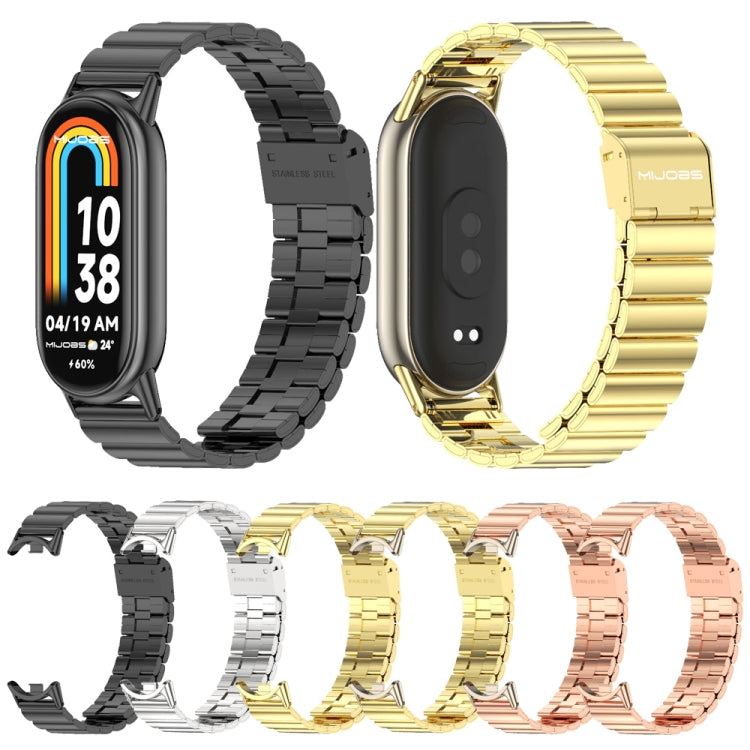 For Xiaomi Mi Band 8 Mijobs Bamboo Buckle Stainless Steel Watch Band(Silver) -  by MIJOBS | Online Shopping South Africa | PMC Jewellery