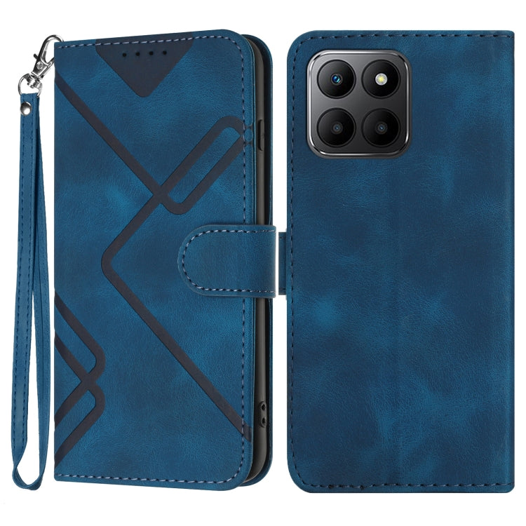 For Honor 70 Lite Line Pattern Skin Feel Leather Phone Case(Royal Blue) - free shipping - PMC TechLife - Order now!