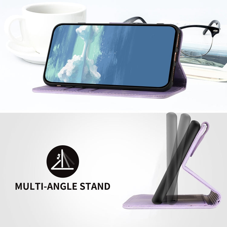 For Honor Magic5 Lite 5G Line Pattern Skin Feel Leather Phone Case(Light Purple) - free shipping - PMC TechLife - Order now!