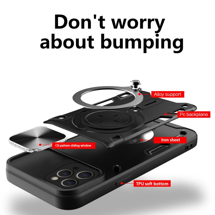 For iPhone 11 Pro Max CD Texture Sliding Camshield Magnetic Holder Phone Case(Red) - free shipping - PMC TechLife - Order now!
