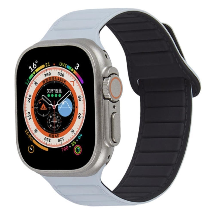 For Apple Watch 5 40mm Loop Magnetic Silicone Watch Band(Grey Black) - Watch Bands by PMC Jewellery | Online Shopping South Africa | PMC Jewellery