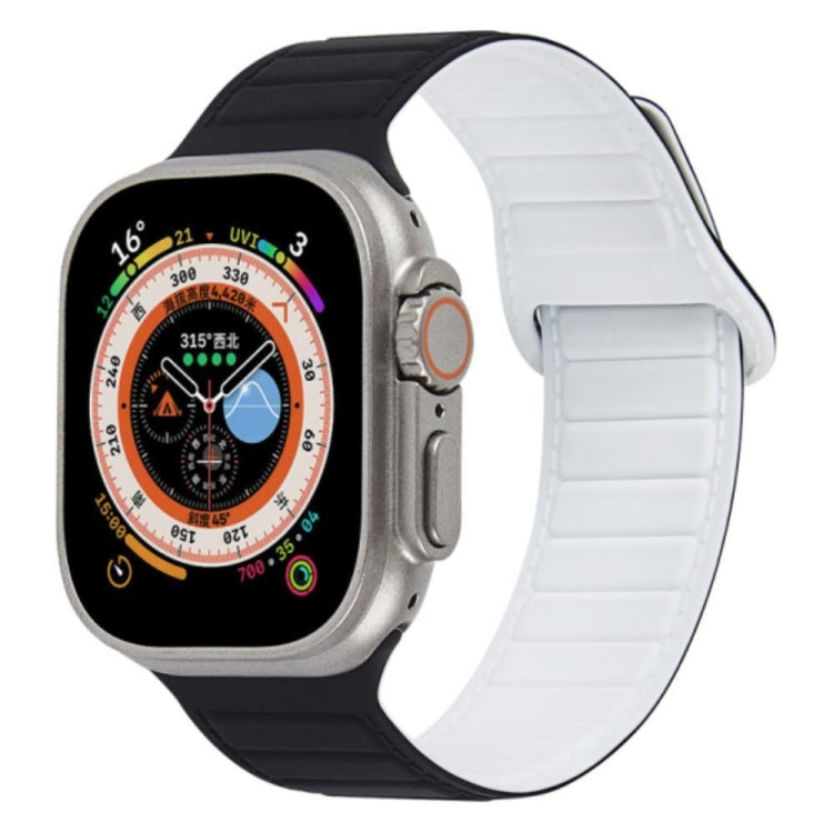 For Apple Watch 4 40mm Loop Magnetic Silicone Watch Band(Black White) - Watch Bands by PMC TechLife | Online Shopping South Africa | PMC TechLife