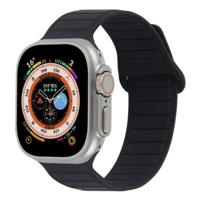 For Apple Watch 4 44mm Loop Magnetic Silicone Watch Band(Black) - Watch Bands by PMC Jewellery | Online Shopping South Africa | PMC Jewellery