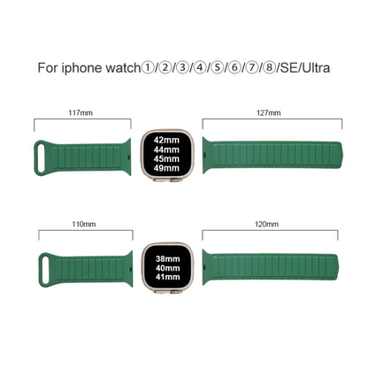 For Apple Watch 5 44mm Loop Magnetic Silicone Watch Band(White Black) - Watch Bands by PMC Jewellery | Online Shopping South Africa | PMC Jewellery