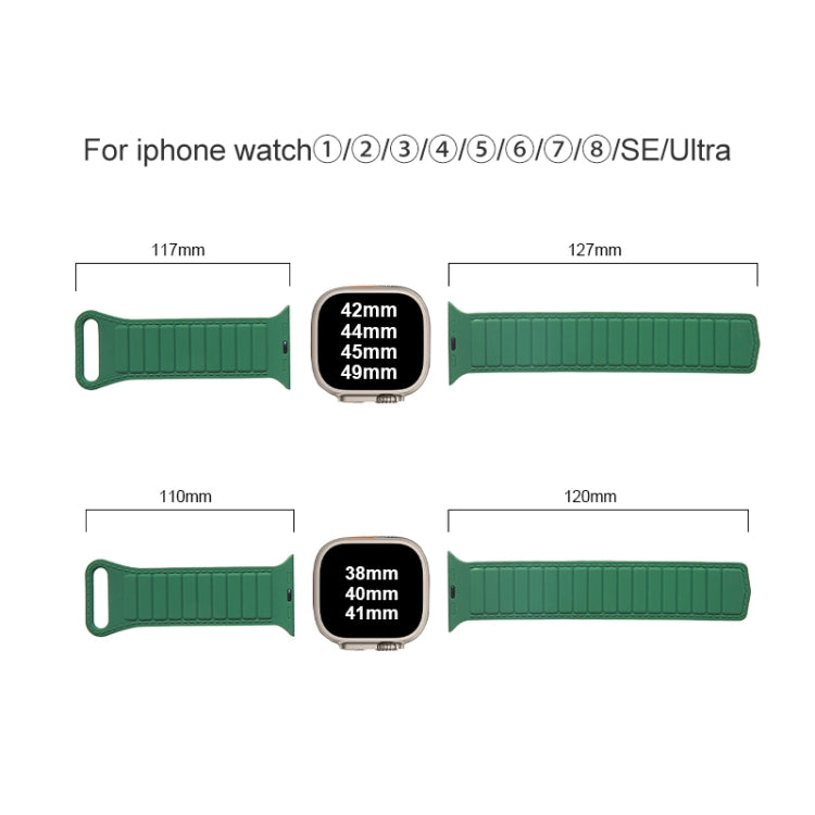 For Apple Watch SE 44mm Loop Magnetic Silicone Watch Band(Black White) - Watch Bands by PMC Jewellery | Online Shopping South Africa | PMC Jewellery