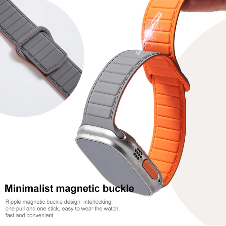 For Apple Watch 3 42mm Loop Magnetic Silicone Watch Band(Grey Black) - Watch Bands by PMC TechLife | Online Shopping South Africa | PMC TechLife