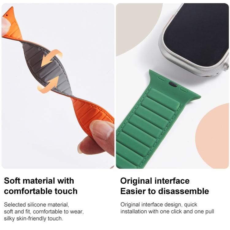 For Apple Watch SE 40mm Loop Magnetic Silicone Watch Band(Black Orange) - Watch Bands by PMC TechLife | Online Shopping South Africa | PMC TechLife