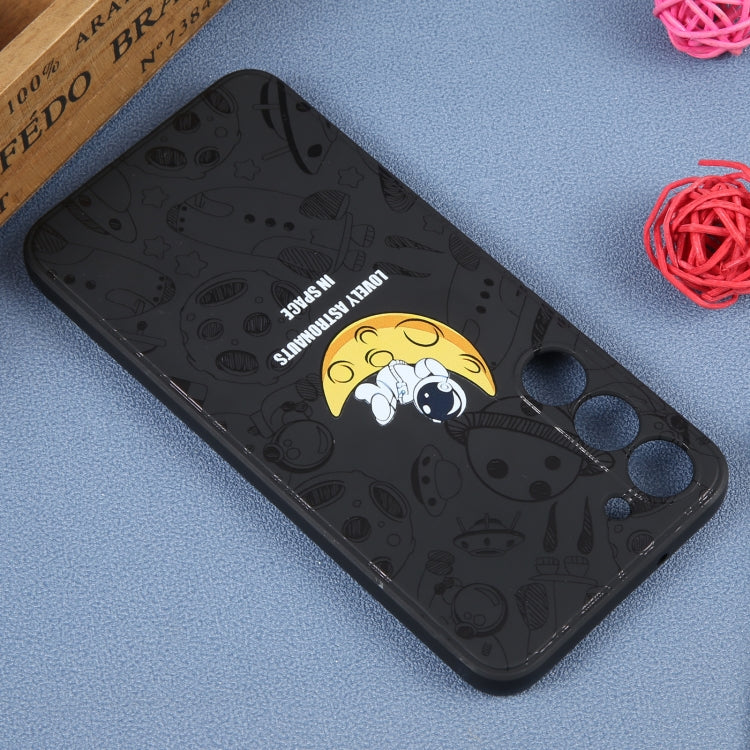 For Samsung Galaxy S20 Astronaut Pattern Silicone Straight Edge Phone Case(Lovely Astronaut-Black) - free shipping - PMC TechLife - Order now!